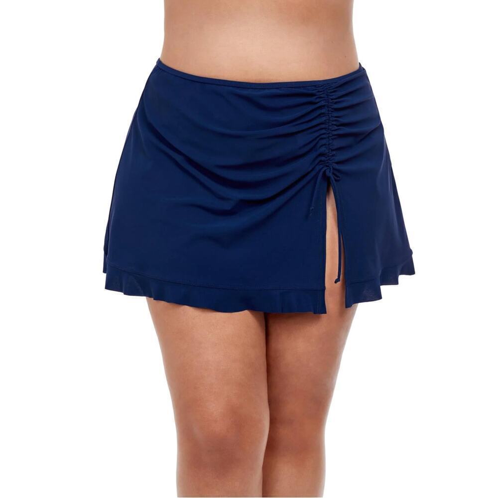 NWT Profile By Gottex Plus Tutti Frutti Side Slit Ruffle Swim Bottom Skirt